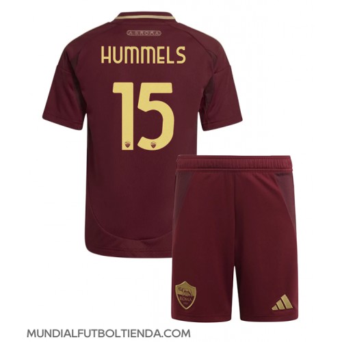 Camiseta AS Roma Mats Hummels #15 Primera Equipación Replica 2024-25 para niños mangas cortas (+ Pantalones cortos)